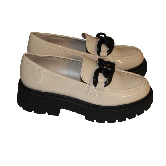 Catwalk Shoes - CATWALK BEIGE CHUNKY BLACK CHAIN LOAFER SIZE 41 / SIZE 10 NWOT'S